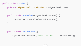 Code snippet for Java used to illustrate how context-aware processing resolves global variable dependencies